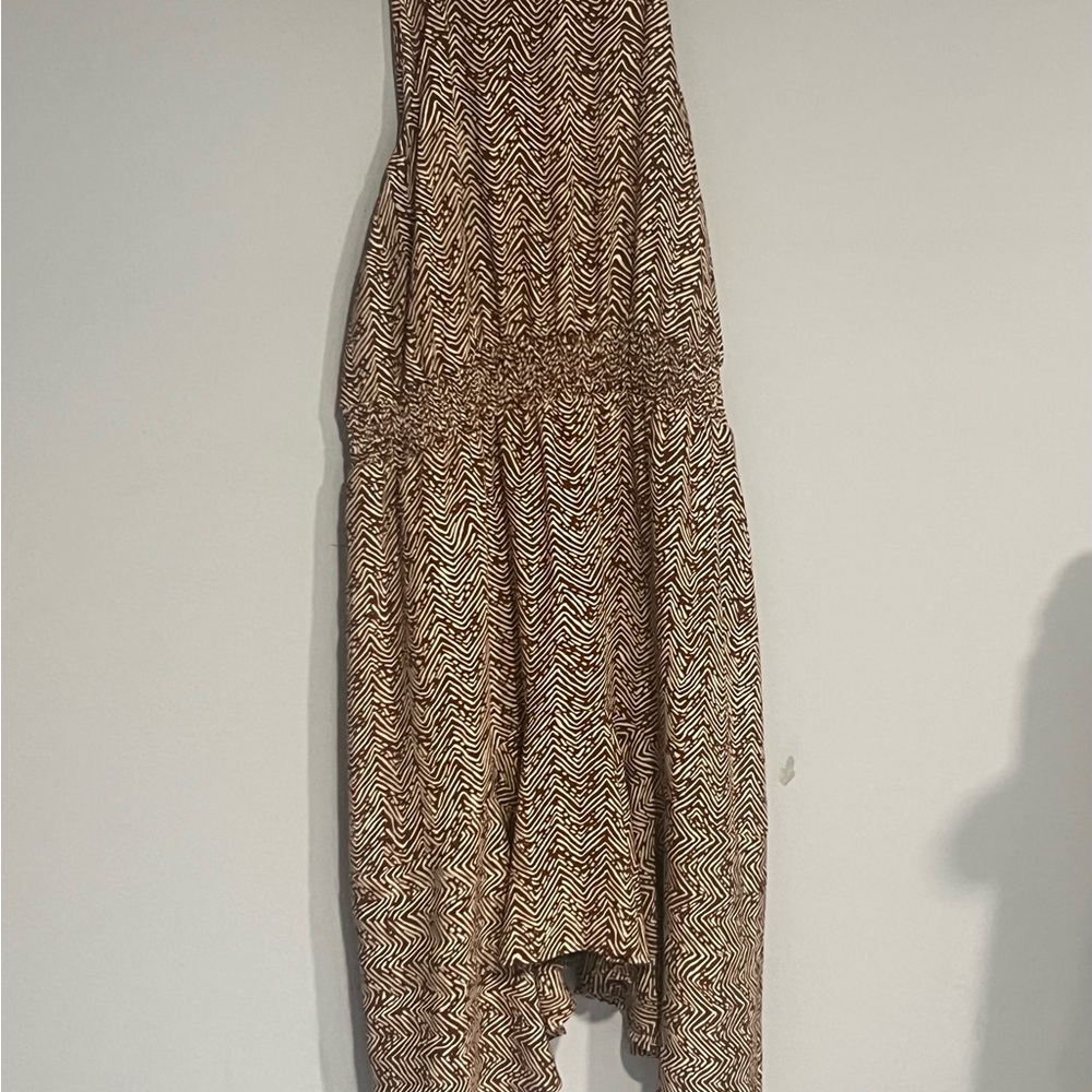 Maurices Brown‎ Zigzag High Low Dress.  CAJA. # 1 A